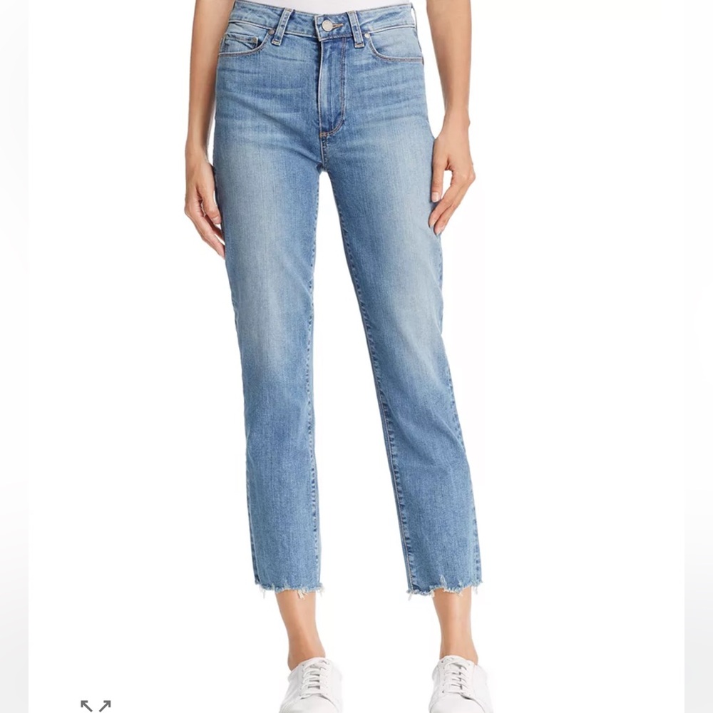 Paige Jacqueline Straight Distressed-Hem Jeans in Elmira - Size 26